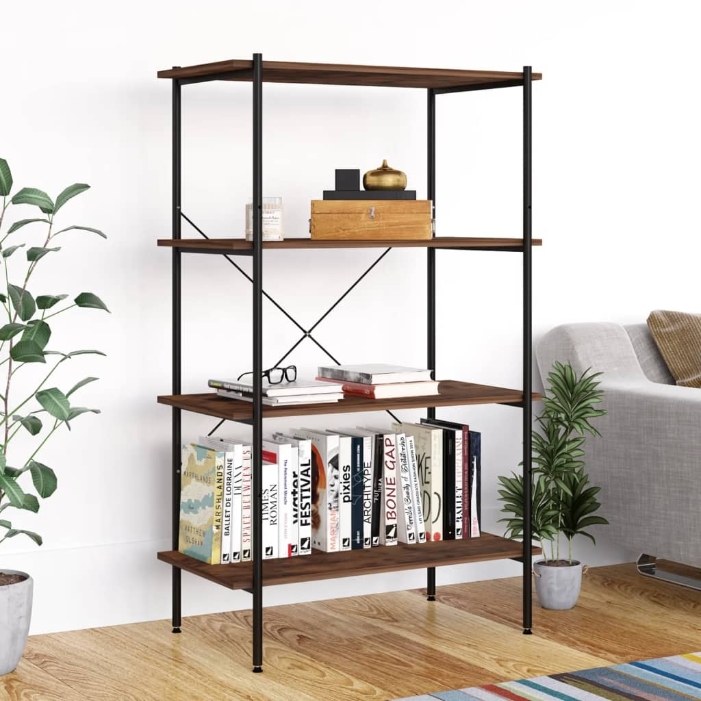 Opbergrek 4-laags 80x40x130 cm zwart en naturel is nu te koop bij PeponiXL, paradijselijk wonen!