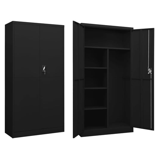 Lockerkast 90x40x180 cm staal zwart is nu te koop bij PeponiXL, paradijselijk wonen!