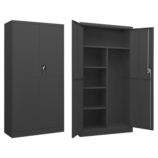 Lockerkast 90x40x180 cm staal antracietkleurig is nu te koop bij PeponiXL, paradijselijk wonen!