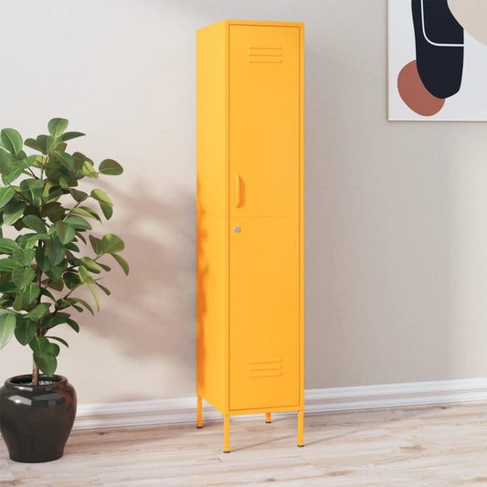 Lockerkast 35x46x180 cm staal mosterdgeel is nu te koop bij PeponiXL, paradijselijk wonen!