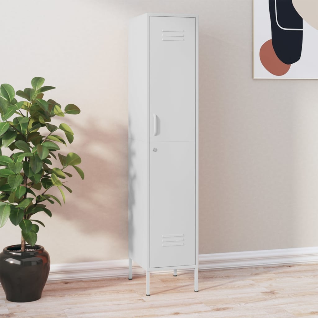 Lockerkast 35x46x180 cm staal wit is nu te koop bij PeponiXL, paradijselijk wonen!