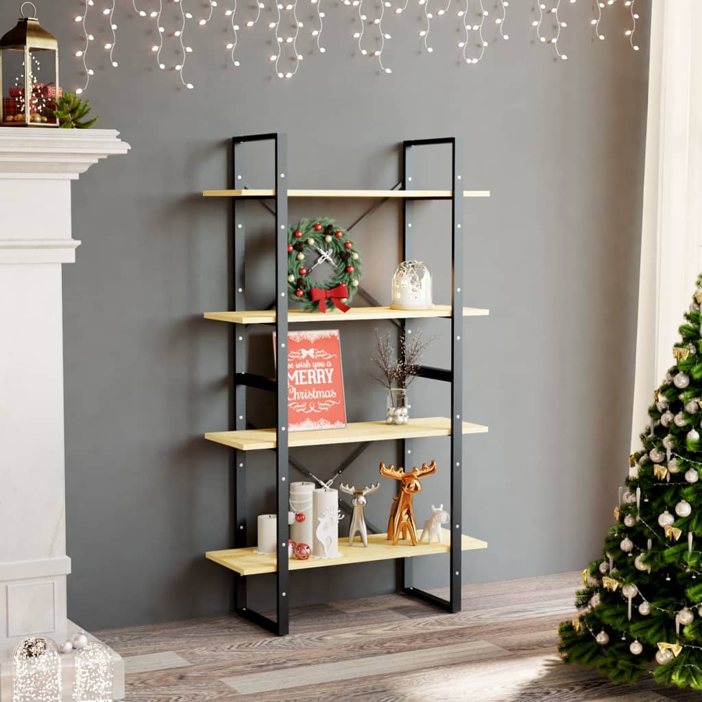 Boekenkast met 4 schappen 80x30x140 cm massief grenenhout is nu te koop bij PeponiXL, paradijselijk wonen!