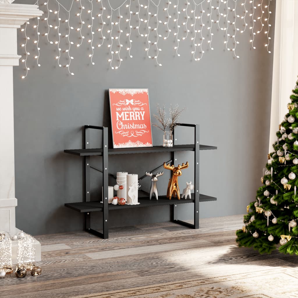 Boekenkast met 2 schappen 100x30x70 cm spaanplaat grijs is nu te koop bij PeponiXL, paradijselijk wonen!