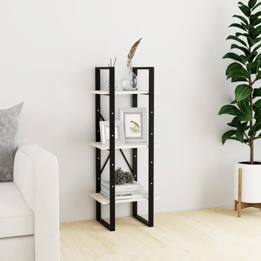 Boekenkast met 3 schappen 40x30x105 cm massief grenenhout wit is nu te koop bij PeponiXL, paradijselijk wonen!