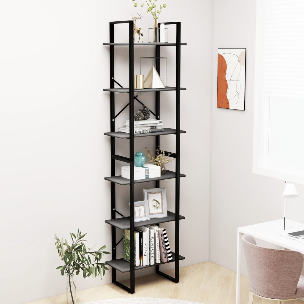 Opbergrek 60x30x210 cm bewerkt hout grijs is nu te koop bij PeponiXL, paradijselijk wonen!