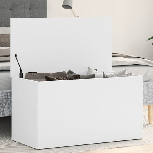 Opbergkist 84x42x46 cm bewerkt hout wit is nu te koop bij PeponiXL, paradijselijk wonen!