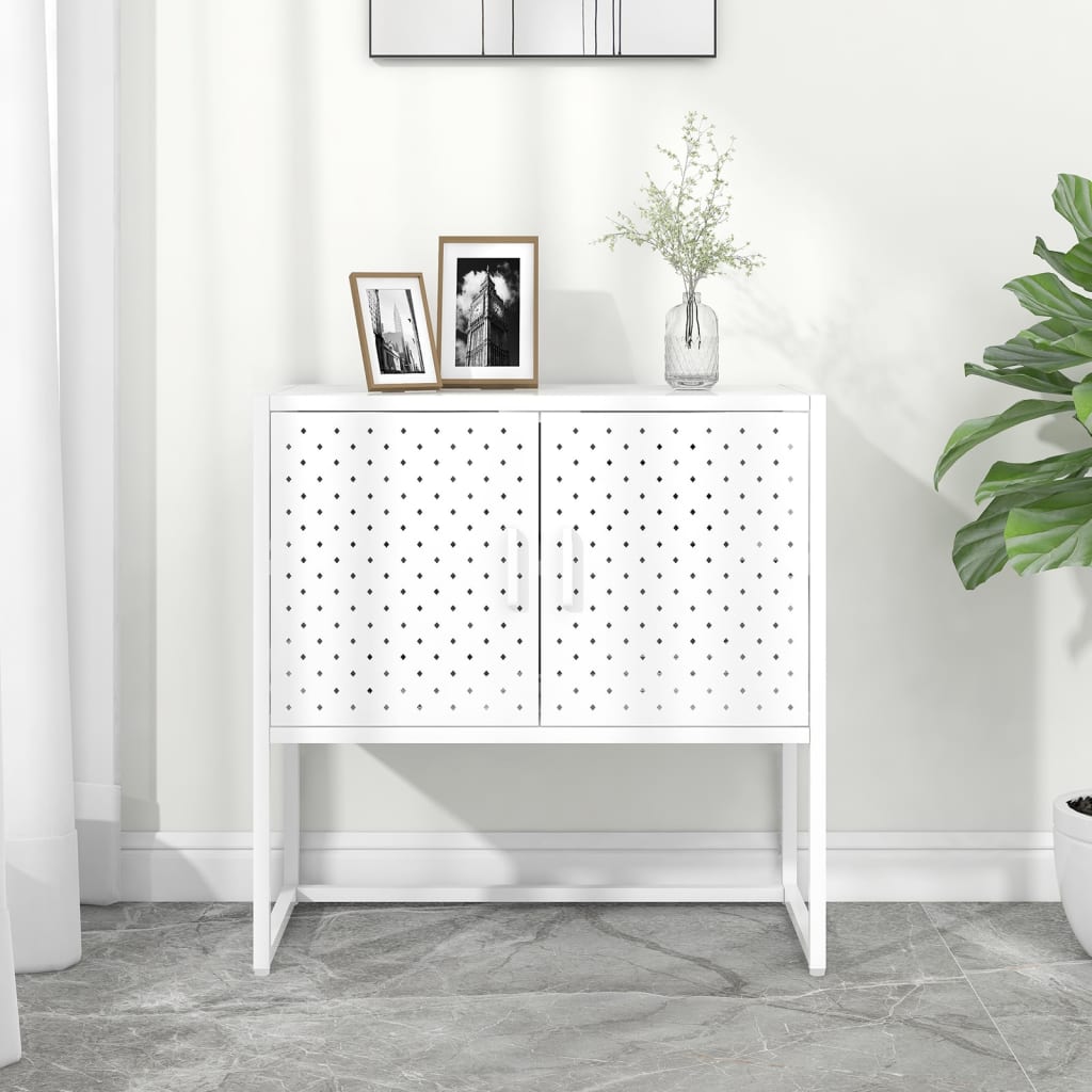 Dressoir 75x35x75 cm staal wit is nu te koop bij PeponiXL, paradijselijk wonen!