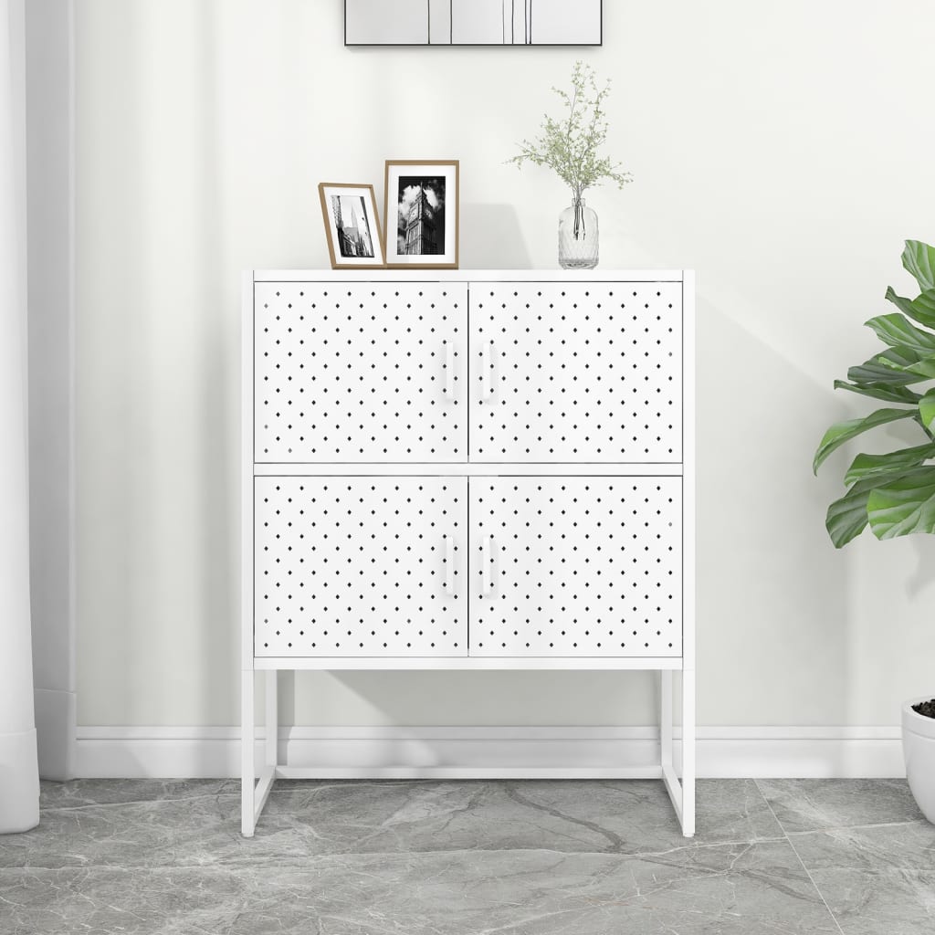 Hoge kast 80x35x100 cm staal wit is nu te koop bij PeponiXL, paradijselijk wonen!
