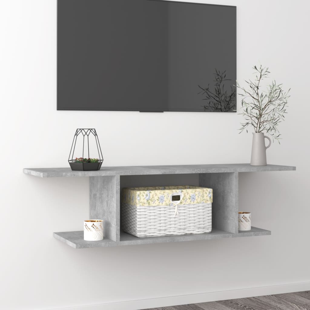 Tv-wandmeubel 103x30x26,5 cm betongrijs is nu te koop bij PeponiXL, paradijselijk wonen!