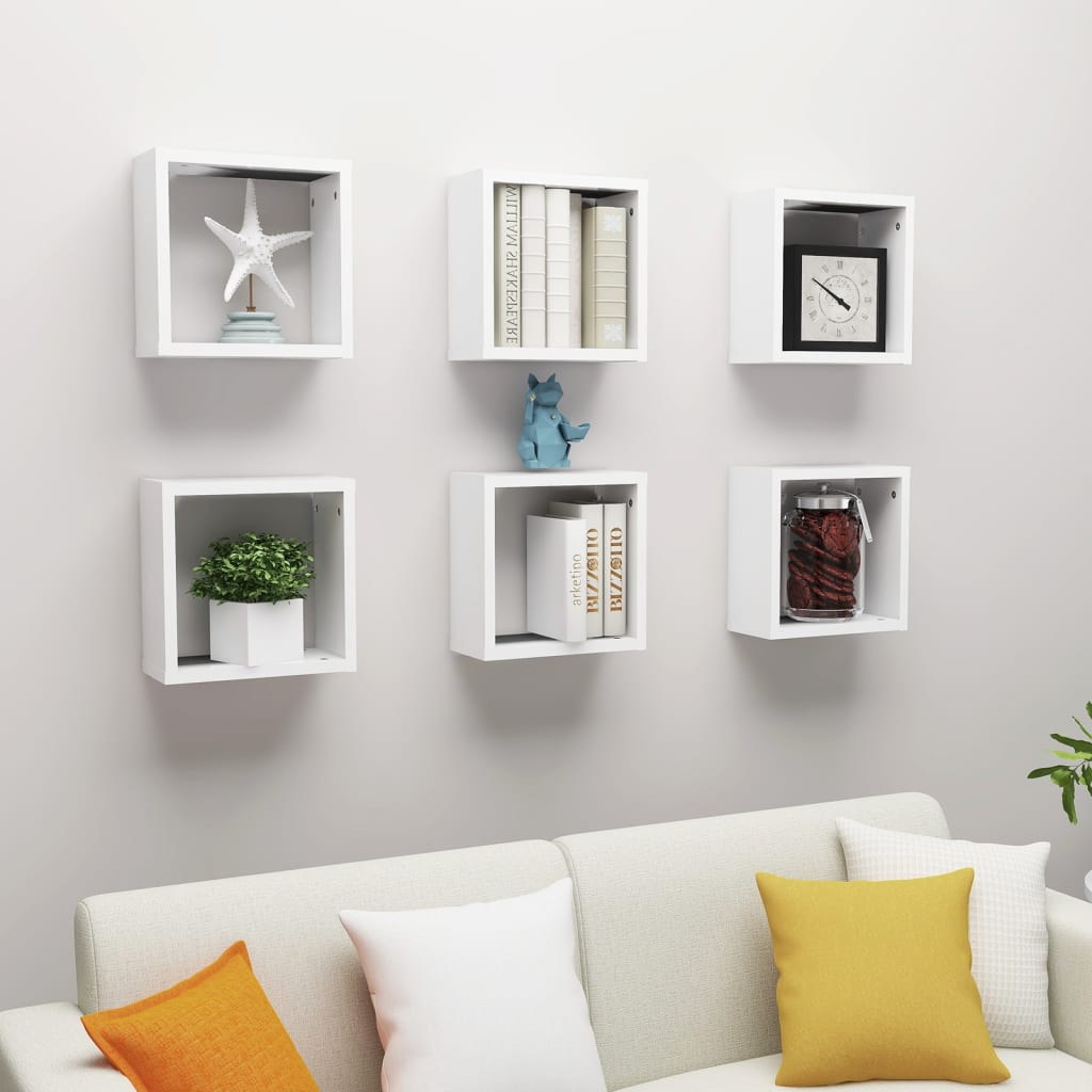 Wandschappen kubus 6 st 30x15x30 cm wit is nu te koop bij PeponiXL, paradijselijk wonen!