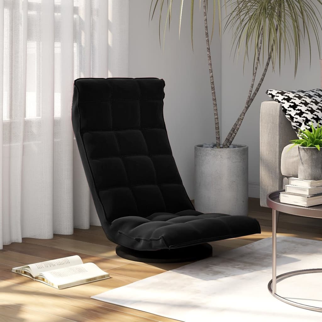 Vloerstoel draaibaar fluweel zwart is nu te koop bij PeponiXL, paradijselijk wonen!