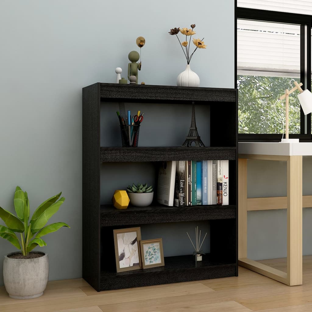 Boekenkast/kamerscherm 100x30x103 cm massief grenenhout zwart is nu te koop bij PeponiXL, paradijselijk wonen!