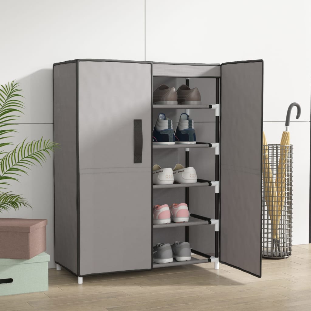 Schoenenkast 60x28x90 cm stof grijs is nu te koop bij PeponiXL, paradijselijk wonen!