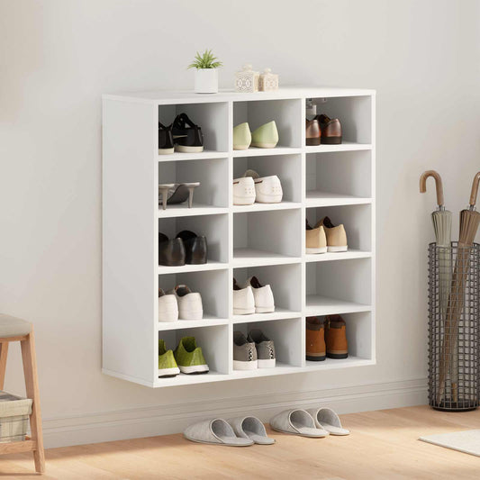 Schoenenkast 77,5 x 30 x 83,5 cm Bewerkt hout Wit is nu te koop bij PeponiXL, paradijselijk wonen!
