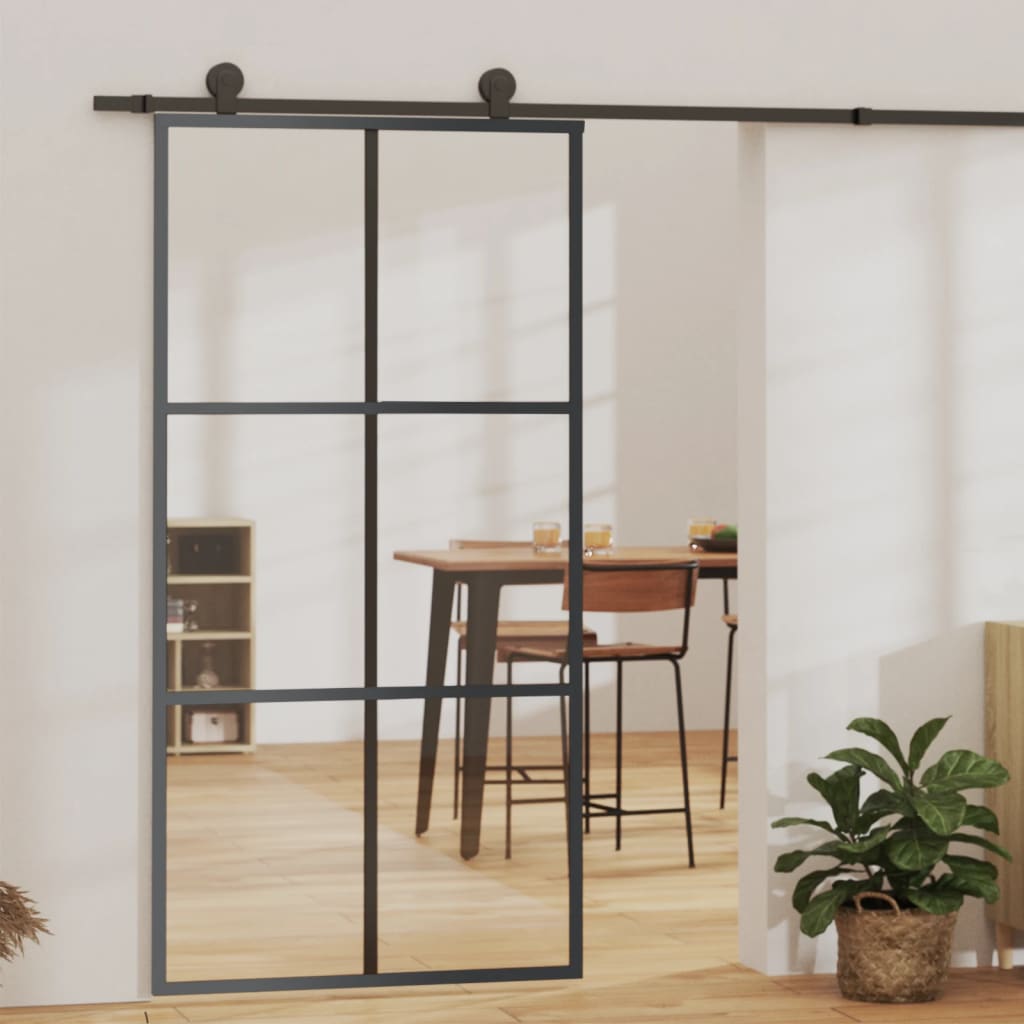 Schuifdeur met beslag 102x205 cm aluminium en ESG-glas is nu te koop bij PeponiXL, paradijselijk wonen!