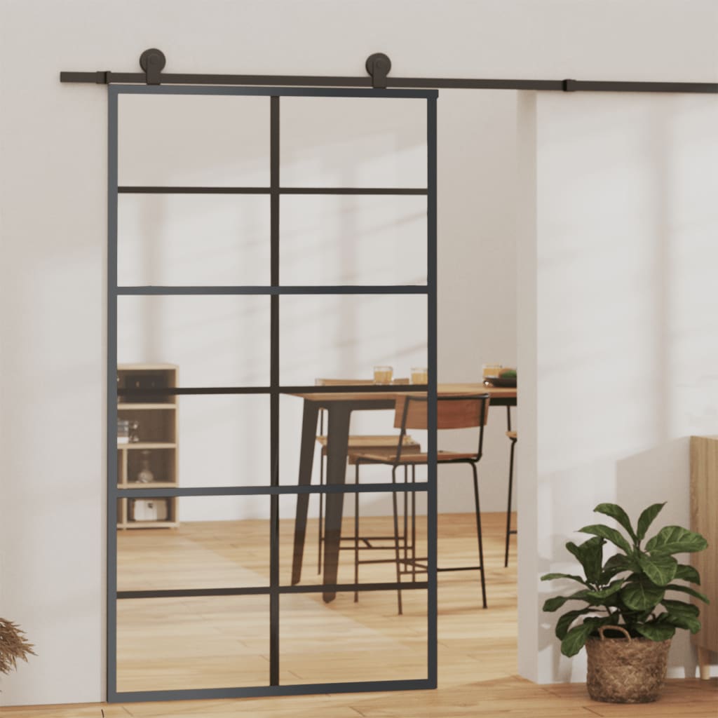 Schuifdeur met beslag 102x205 cm aluminium en ESG-glas is nu te koop bij PeponiXL, paradijselijk wonen!