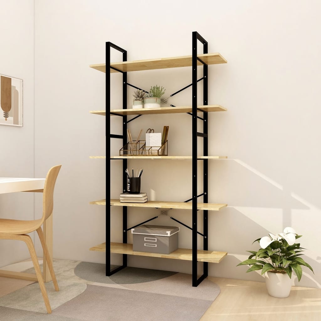 Boekenkast met 5 schappen 100x30x175 cm massief grenenhout is nu te koop bij PeponiXL, paradijselijk wonen!