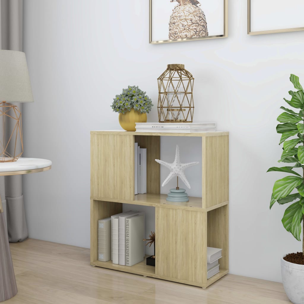 Boekenkast 60x24x63 cm bewerkt hout sonoma eikenkleurig is nu te koop bij PeponiXL, paradijselijk wonen!