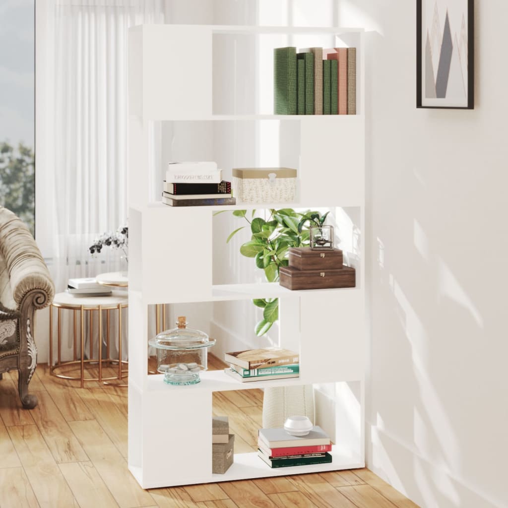 Boekenkast/kamerscherm 80x24x155 cm bewerkt hout wit is nu te koop bij PeponiXL, paradijselijk wonen!