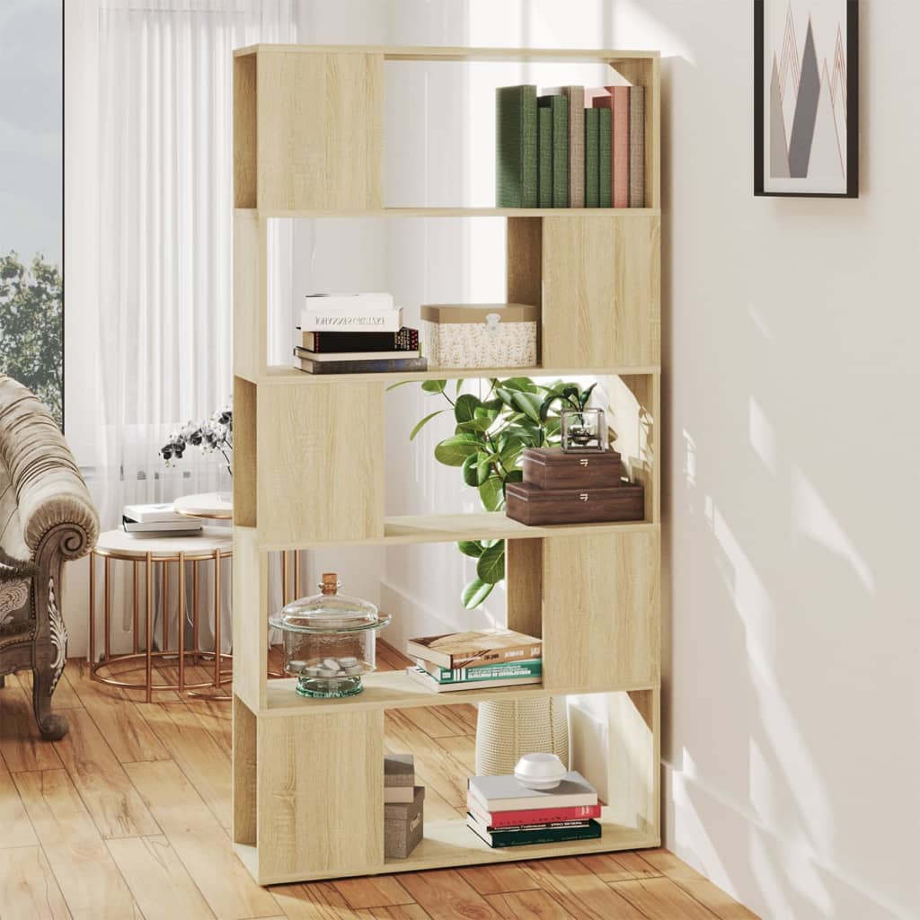 Boekenkast/kamerscherm 80x24x155 cm bewerkt hout sonoma eiken is nu te koop bij PeponiXL, paradijselijk wonen!