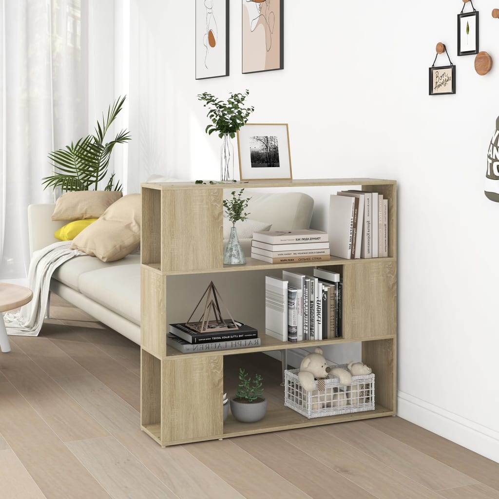 Boekenkast/kamerscherm 100x24x94 cm sonoma eikenkleurig is nu te koop bij PeponiXL, paradijselijk wonen!