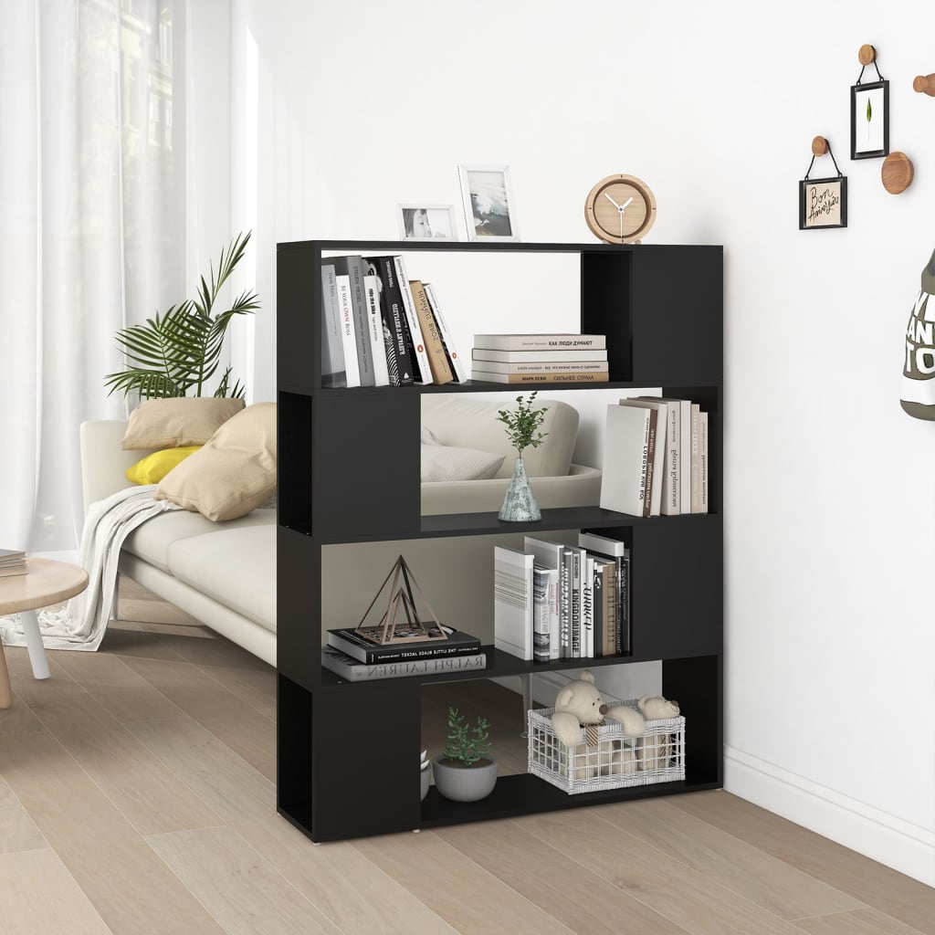 Boekenkast/kamerscherm 100x24x124 cm zwart is nu te koop bij PeponiXL, paradijselijk wonen!