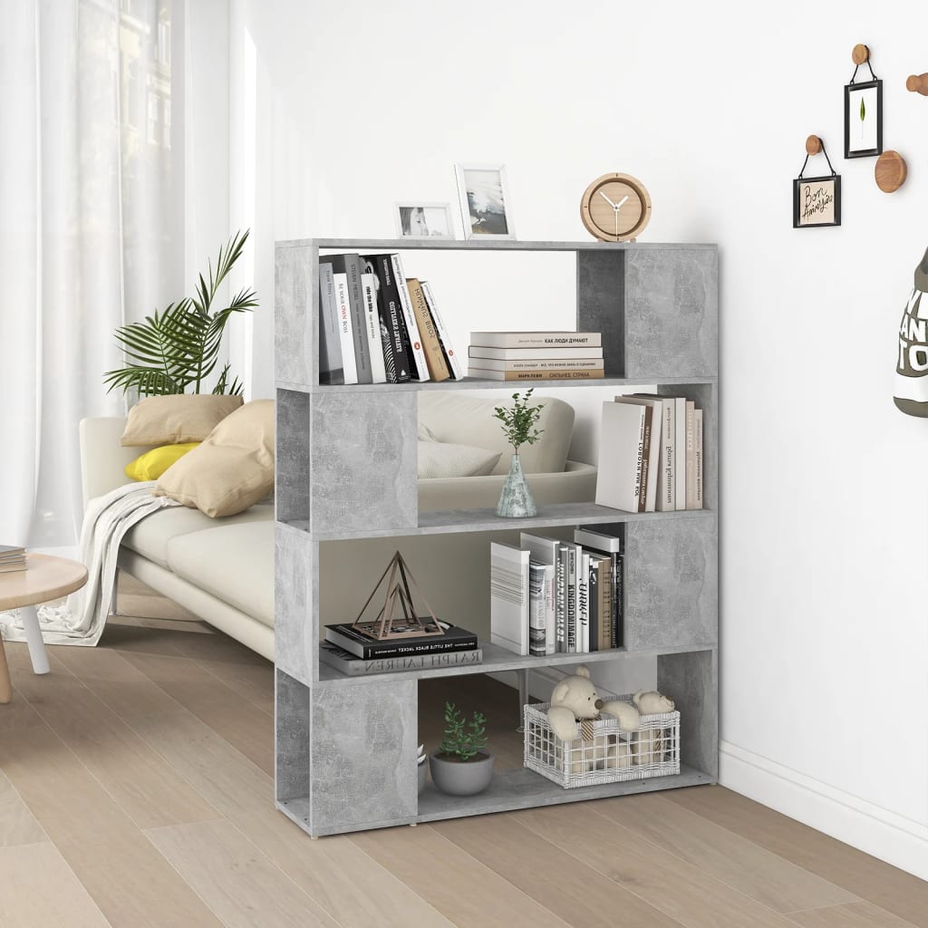Boekenkast/kamerscherm 100x24x124 cm betongrijs is nu te koop bij PeponiXL, paradijselijk wonen!