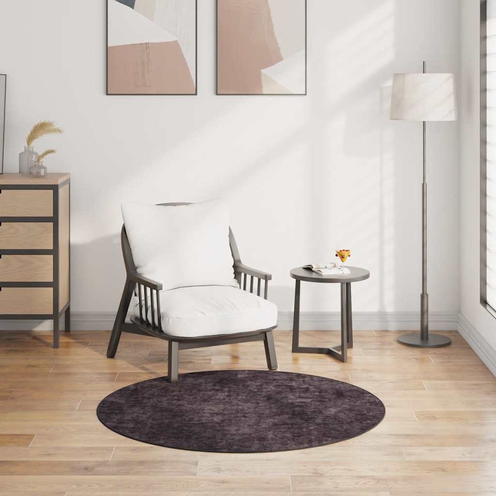 Vloerkleed wasbaar ø120 cm antracietkleurig is nu te koop bij PeponiXL, paradijselijk wonen!