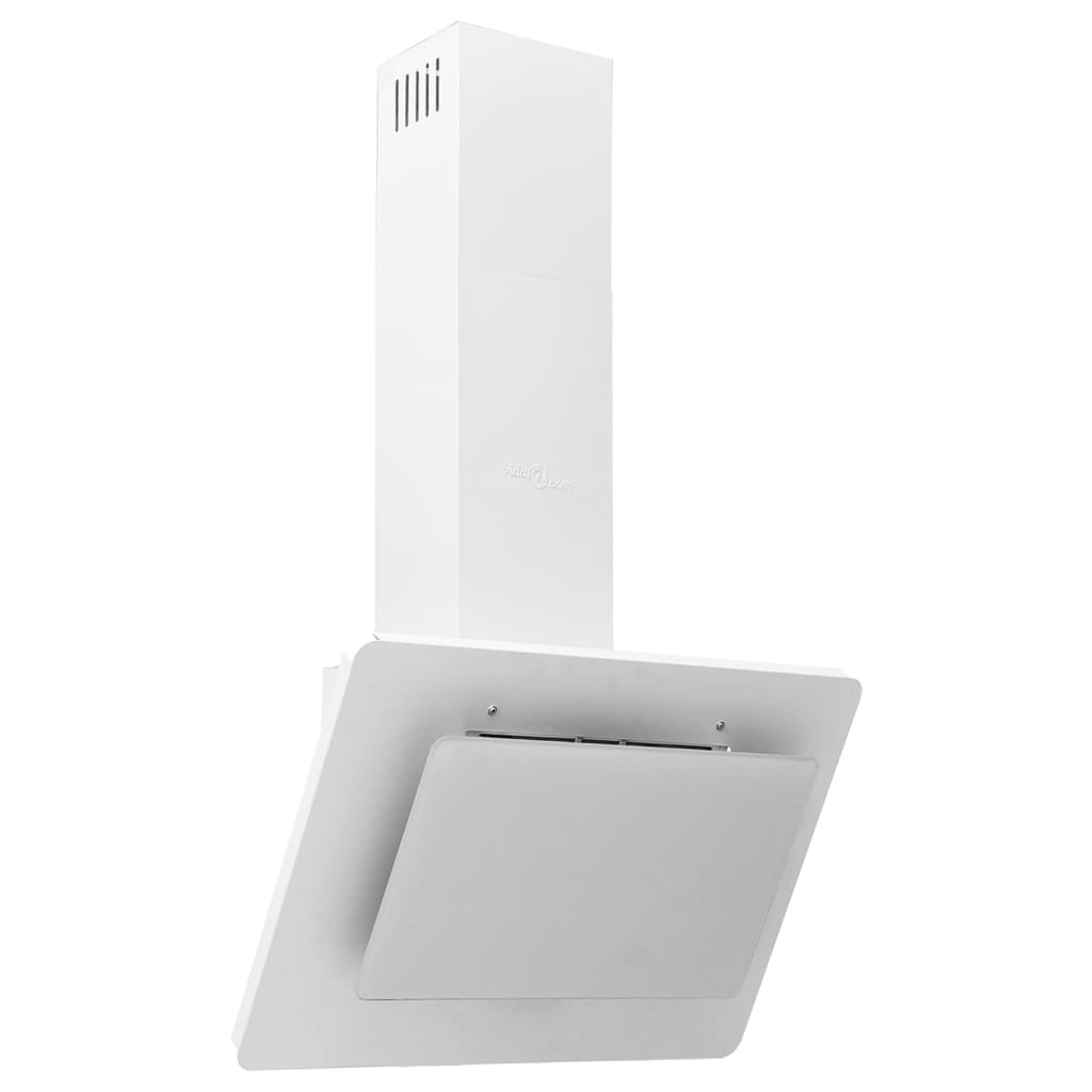Wandafzuigkap 60 cm roestvrij staal en gehard glas wit is nu te koop bij PeponiXL, paradijselijk wonen!