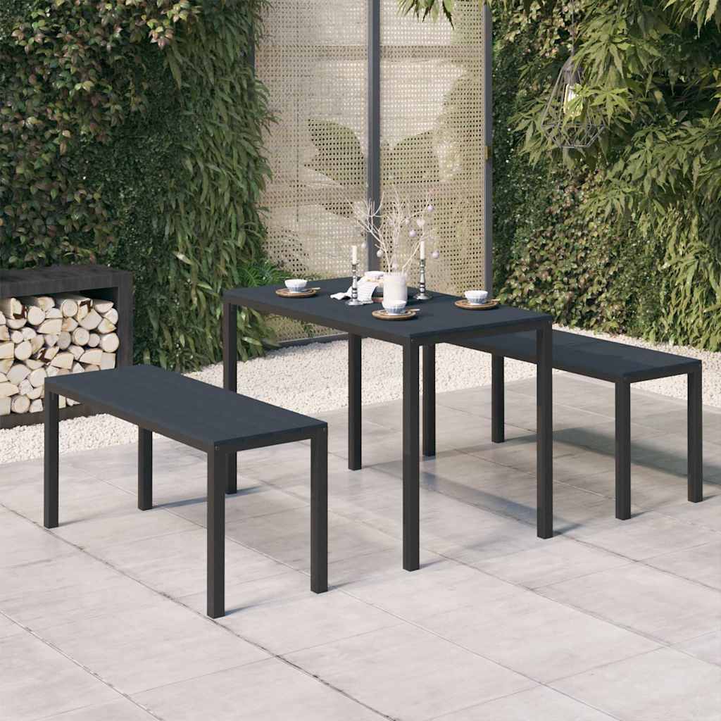 3-delige Tuinset staal en HKC zwart is nu te koop bij PeponiXL, paradijselijk wonen!