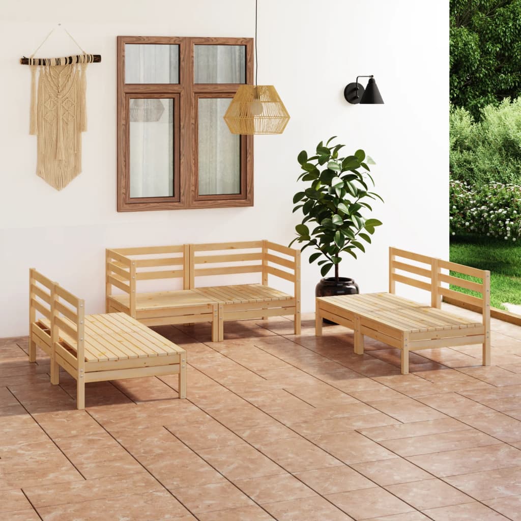6-delige Loungeset massief grenenhout is nu te koop bij PeponiXL, paradijselijk wonen!