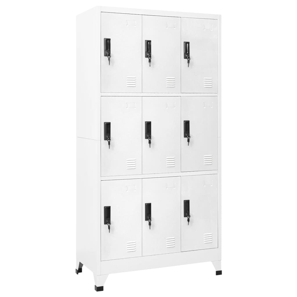 Lockerkast 90x45x180 cm staal wit is nu te koop bij PeponiXL, paradijselijk wonen!
