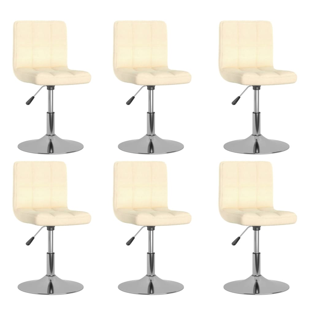 Eetkamerstoelen 6 st stof crèmekleurig is nu te koop bij PeponiXL, paradijselijk wonen!