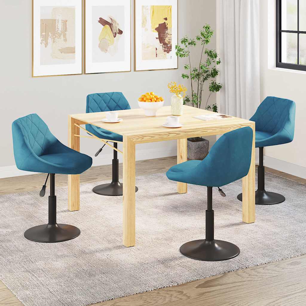 Eetkamerstoelen draaibaar 4 st fluweel blauw is nu te koop bij PeponiXL, paradijselijk wonen!