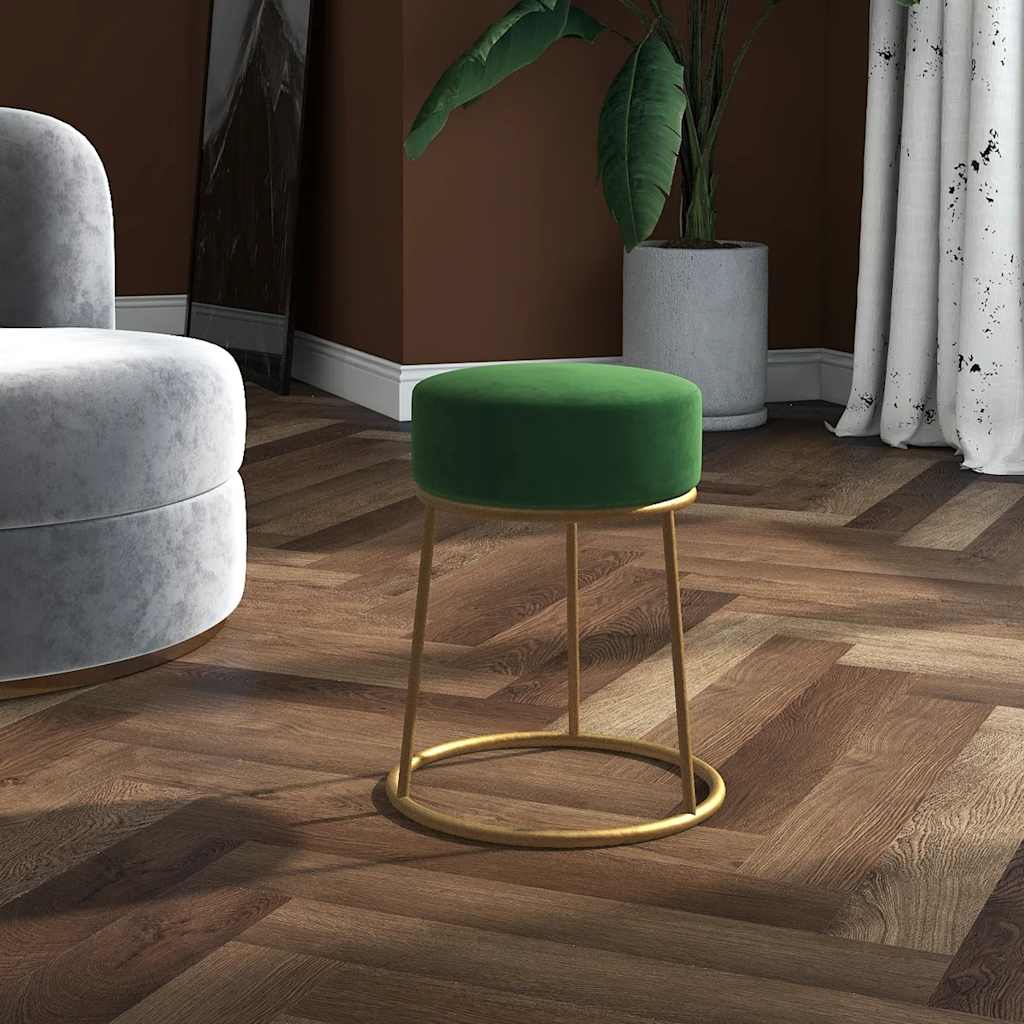 Hocker rond fluweel groen is nu te koop bij PeponiXL, paradijselijk wonen!