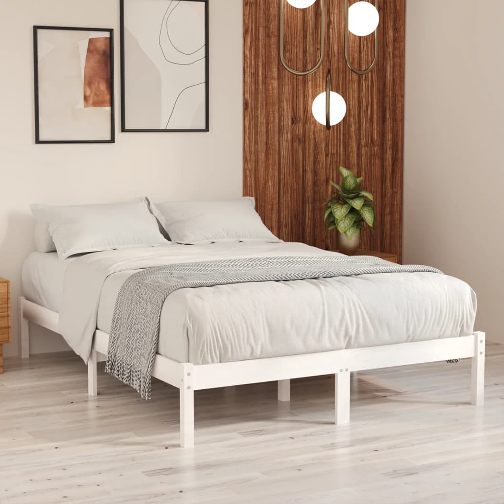 Bedframe massief grenenhout wit 140x200 cm is nu te koop bij PeponiXL, paradijselijk wonen!