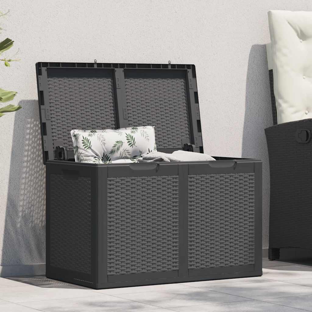 Tuinbox 180 L PP rattan zwart is nu te koop bij PeponiXL, paradijselijk wonen!
