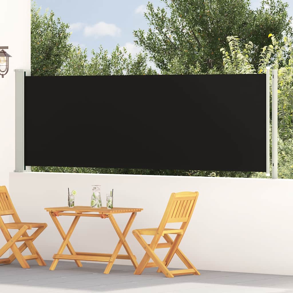 Tuinscherm uittrekbaar 117x600 cm zwart is nu te koop bij PeponiXL, paradijselijk wonen!