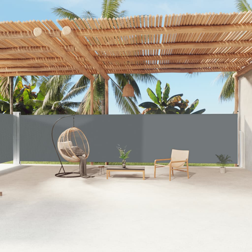 Windscherm uittrekbaar 180x1200 cm antracietkleurig is nu te koop bij PeponiXL, paradijselijk wonen!