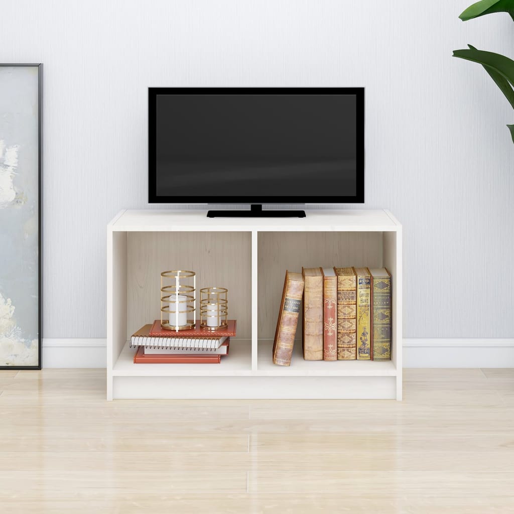 Tv-meubel 70x33x42 cm massief grenenhout wit is nu te koop bij PeponiXL, paradijselijk wonen!
