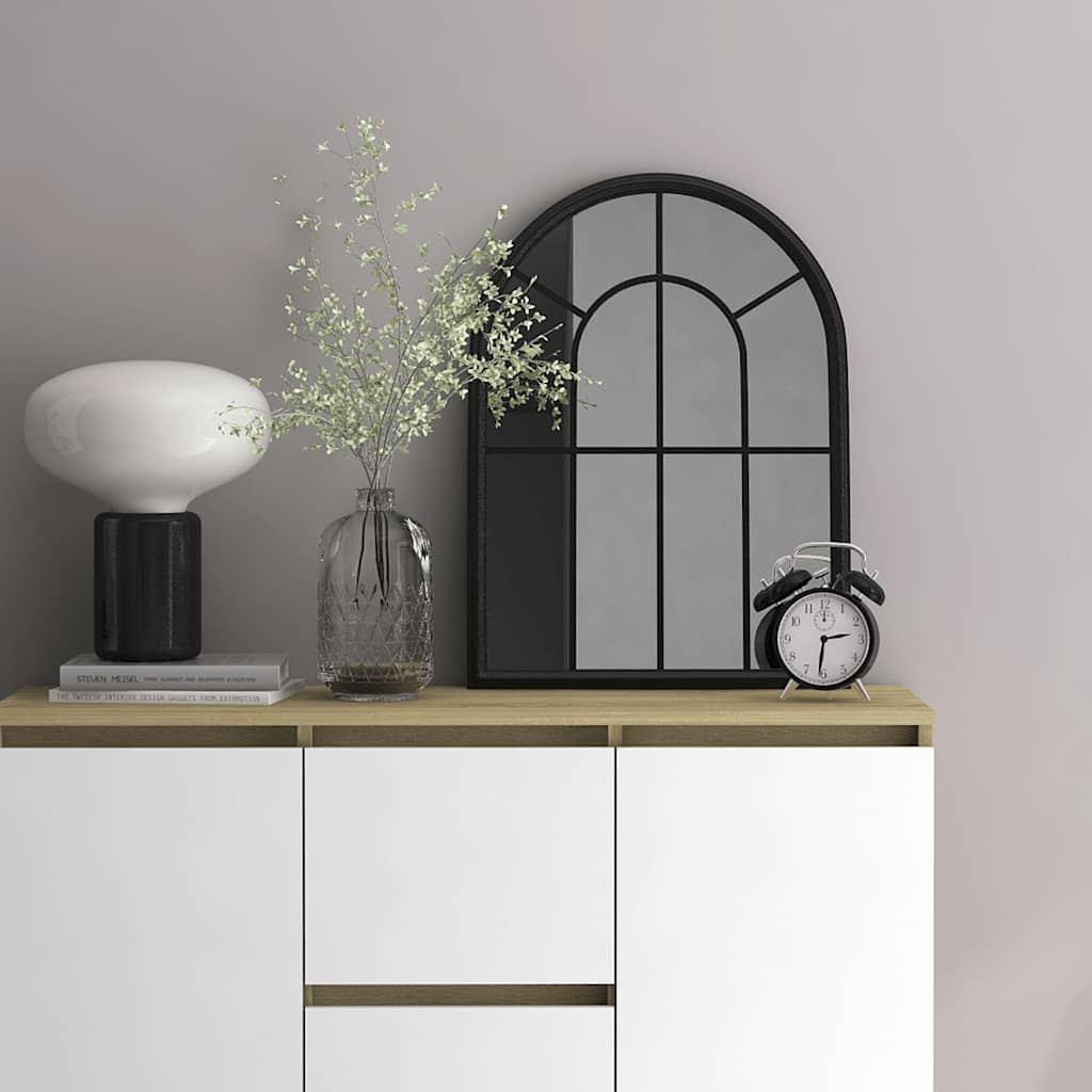 Spiegel 60x45 cm ijzer zwart is nu te koop bij PeponiXL, paradijselijk wonen!