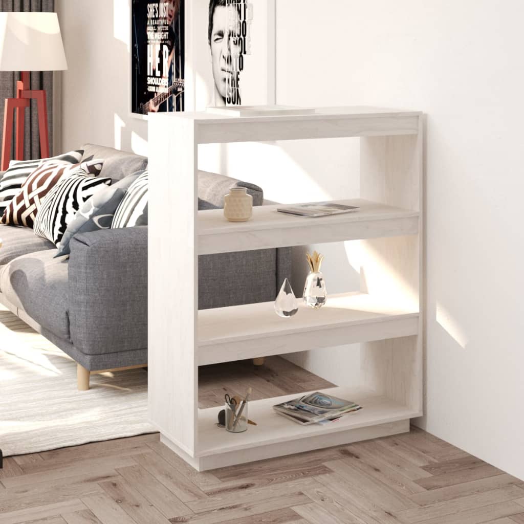 Boekenkast/kamerscherm 80x35x103 cm massief grenenhout wit is nu te koop bij PeponiXL, paradijselijk wonen!