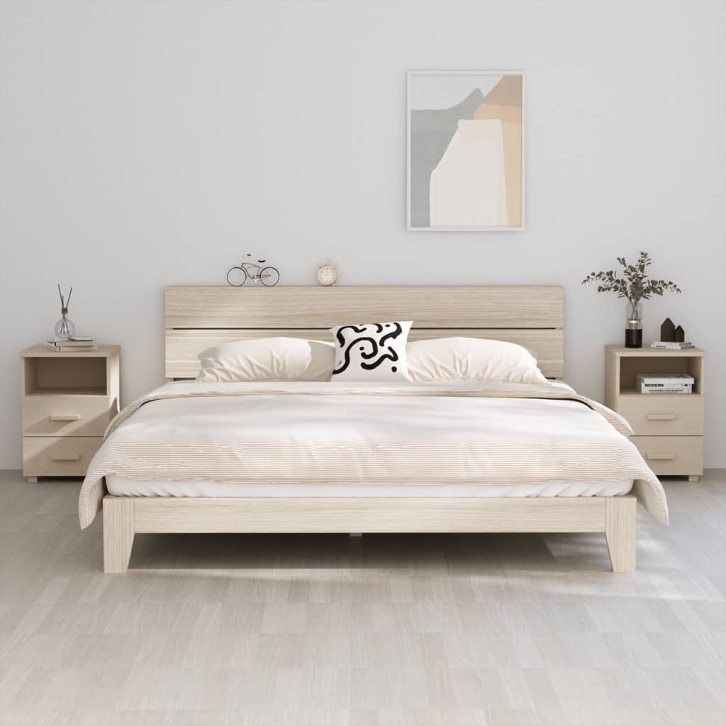 Nachtkastjes HAMAR 2 st 40x35x62 cm grenenhout honingbruin is nu te koop bij PeponiXL, paradijselijk wonen!