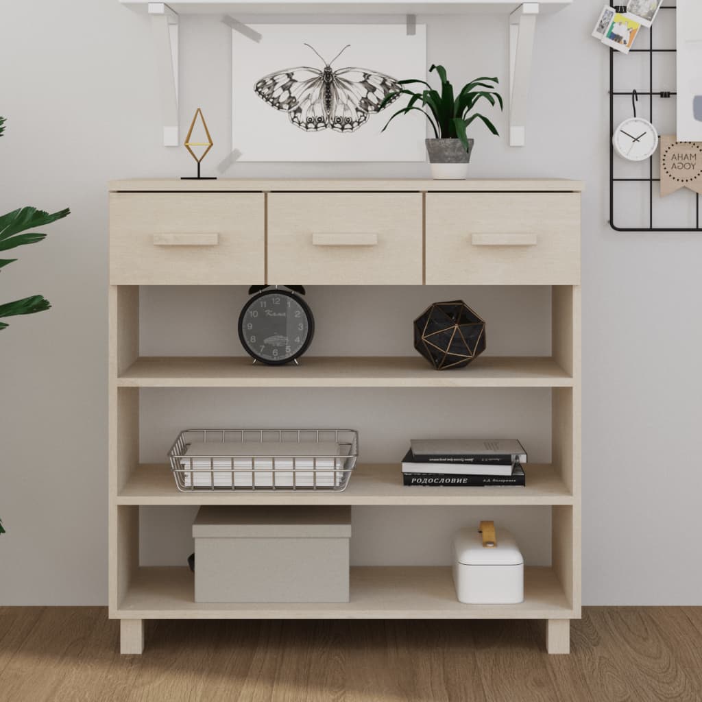 Wandtafel HAMAR 90x35x90 cm massief grenenhout honingbruin is nu te koop bij PeponiXL, paradijselijk wonen!