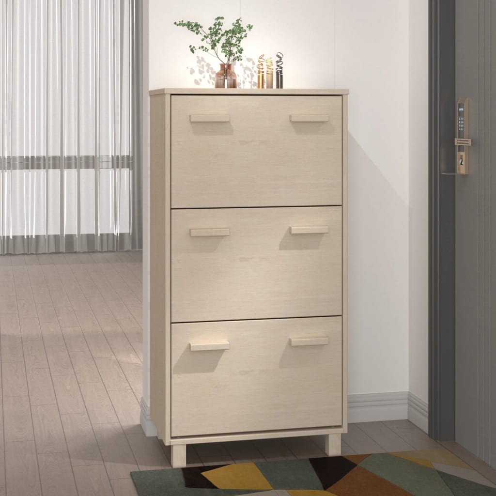 Schoenenkast HAMAR 59,5x35x117 cm grenenhout honingbruin is nu te koop bij PeponiXL, paradijselijk wonen!