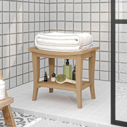 Badkamertafel 50x35x45 cm massief teakhout is nu te koop bij PeponiXL, paradijselijk wonen!