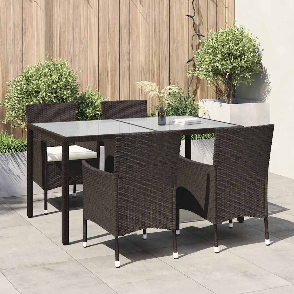 5-delige Tuinset met kussens poly rattan bruin is nu te koop bij PeponiXL, paradijselijk wonen!