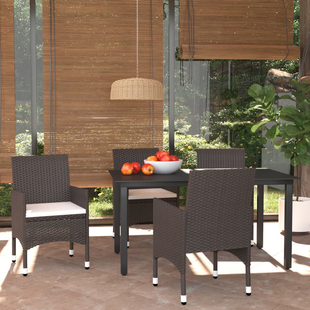 5-delige Tuinset met kussens poly rattan bruin is nu te koop bij PeponiXL, paradijselijk wonen!