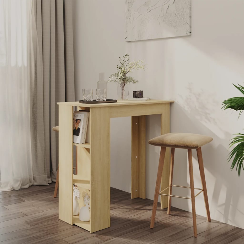 Bartafel met schap 102x50x103,5 cm hout sonoma eikenkleur is nu te koop bij PeponiXL, paradijselijk wonen!