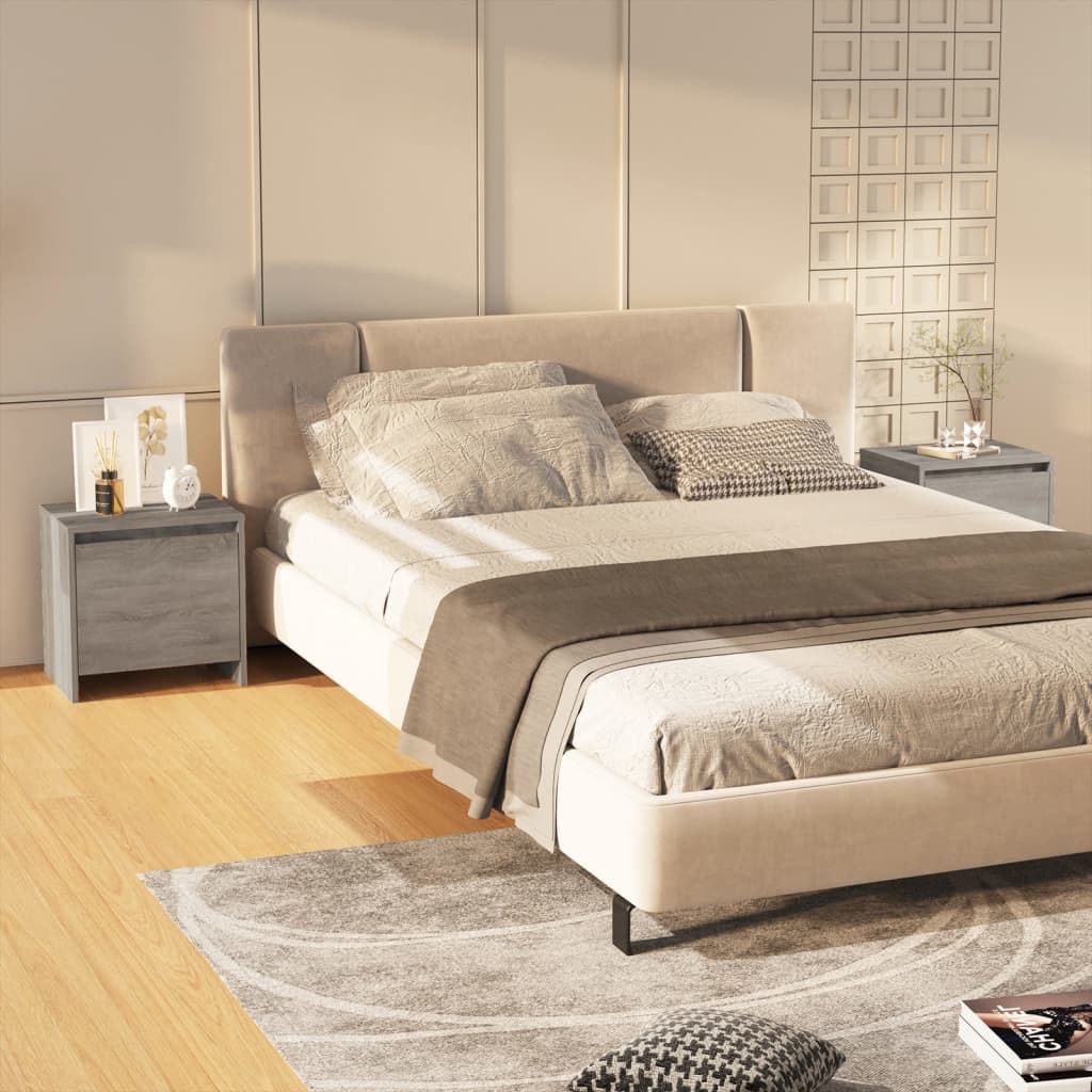 Nachtkastjes 2 st 45x34x44,5 cm bewerkt hout grijs sonoma eiken is nu te koop bij PeponiXL, paradijselijk wonen!